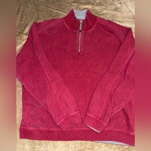 Tommy Bahama Men's Zip-Up Sweater in Rich Burgundy